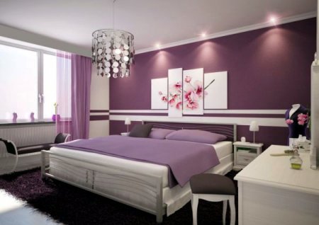Фиолетовый цвет в дизайне помещений